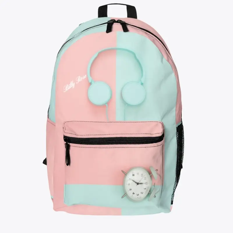 BILLY ROSE PINK/AQUA HEADPHONE BACKPACK